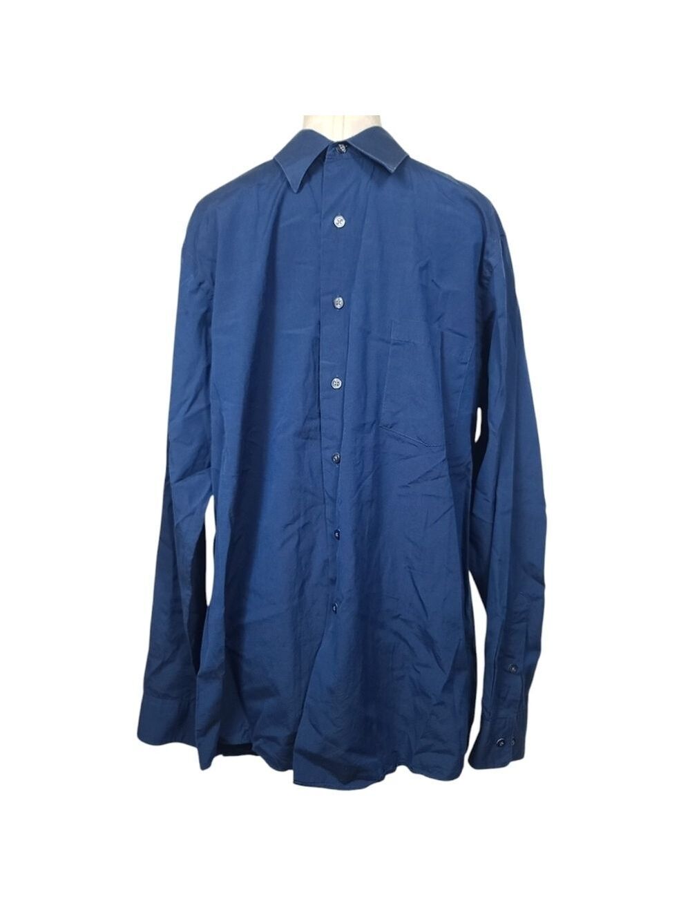 DKNY Blue Button Down Long Sleeve Men's Shirt 16